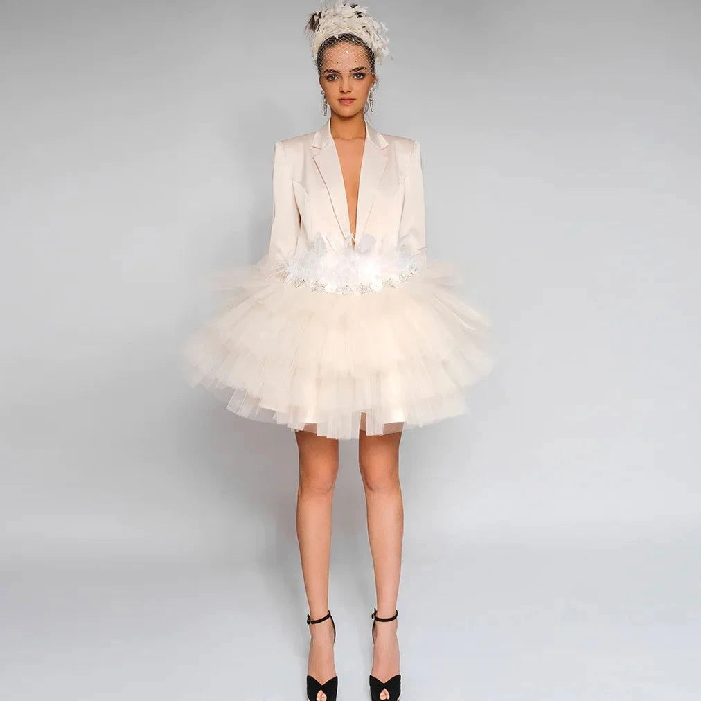 Trendy Tulle Skirt Blazer - ShopEbonyMonique