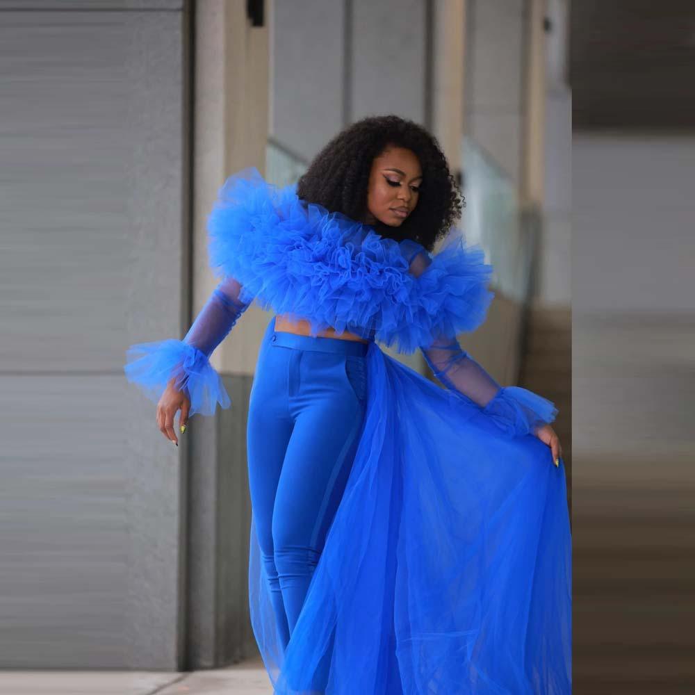 Tulle Top With Long Sleeve - ShopEbonyMonique