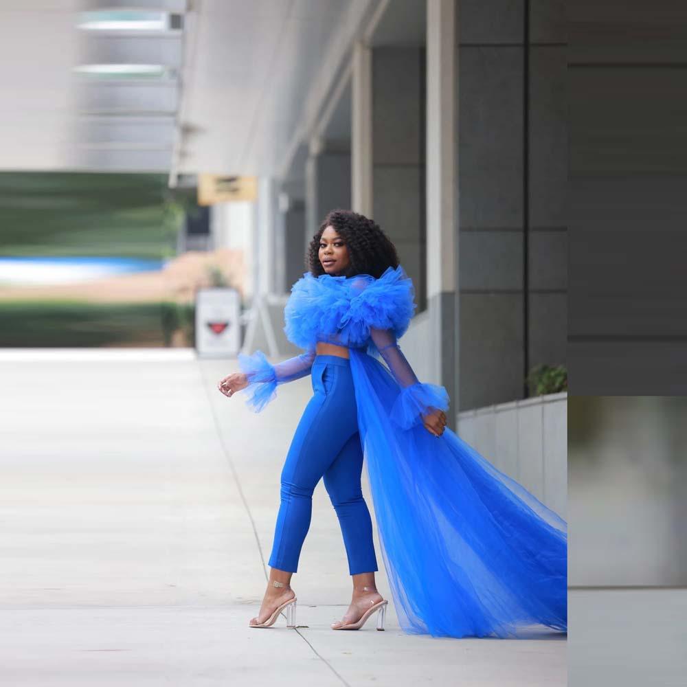 Tulle Top With Long Sleeve - ShopEbonyMonique