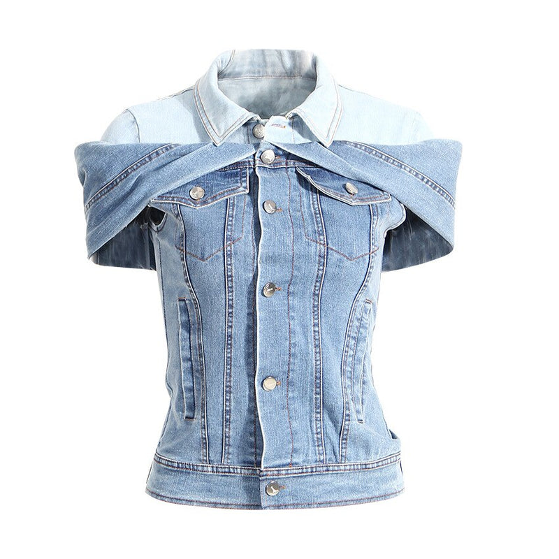 Twist  Denim Top - ShopEbonyMonique