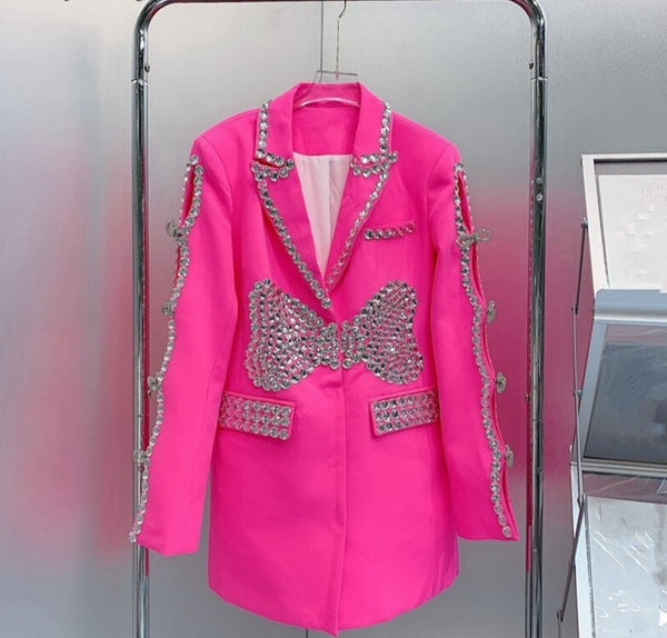 Diamonds Bows Blazer Coat - ShopEbonyMonique