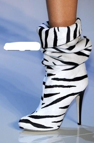 White and Black Short Boots - ShopEbonyMonique