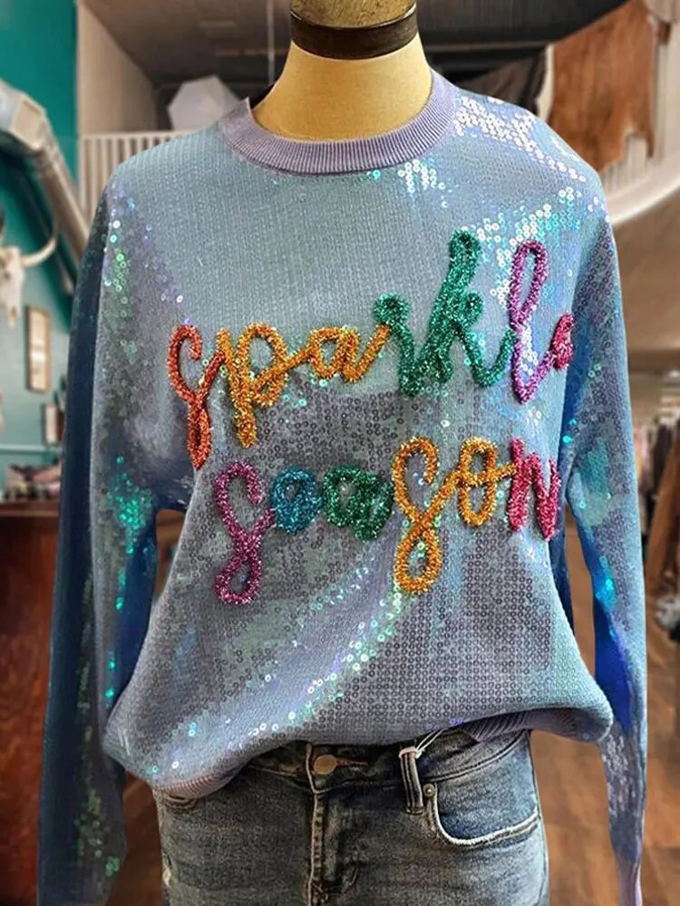 Women's Sparkly Sequin Sweatshirt - ShopEbonyMonique