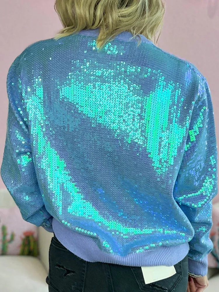 Women's Sparkly Sequin Sweatshirt - ShopEbonyMonique