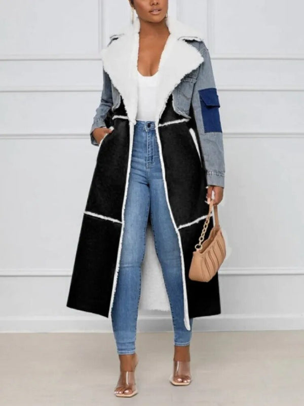 Women Denim Long Coat - ShopEbonyMonique