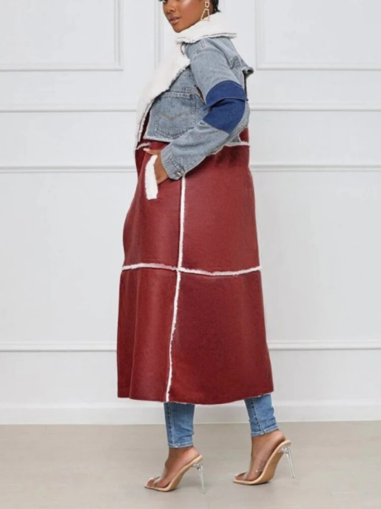 Women Denim Long Coat - ShopEbonyMonique
