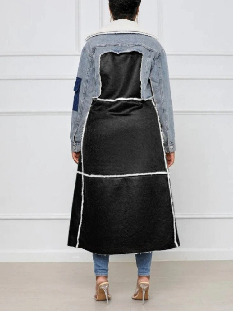 Women Denim Long Coat - ShopEbonyMonique