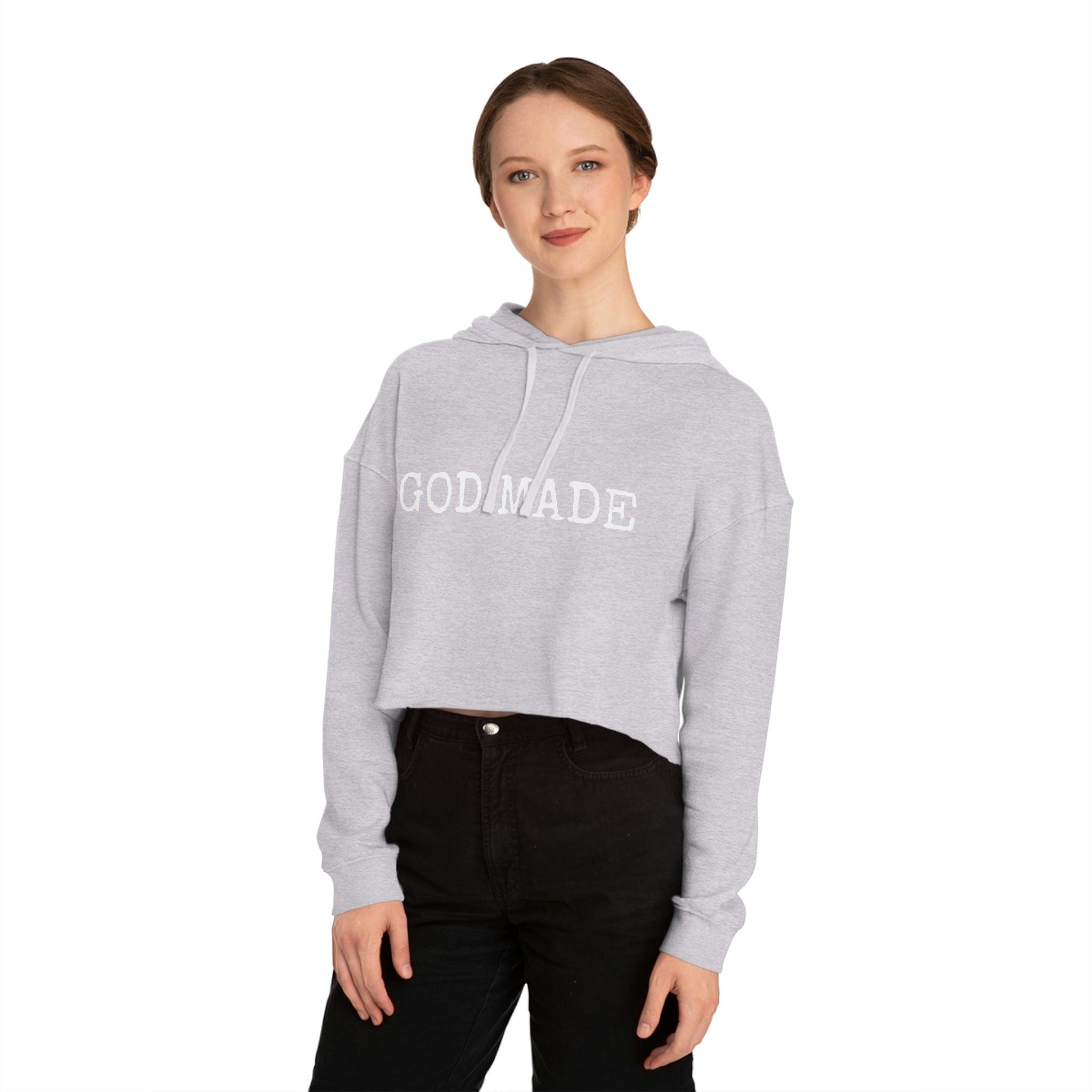 God Made Women’s Cropped Hooded Sweatshirt - ShopEbonyMonique